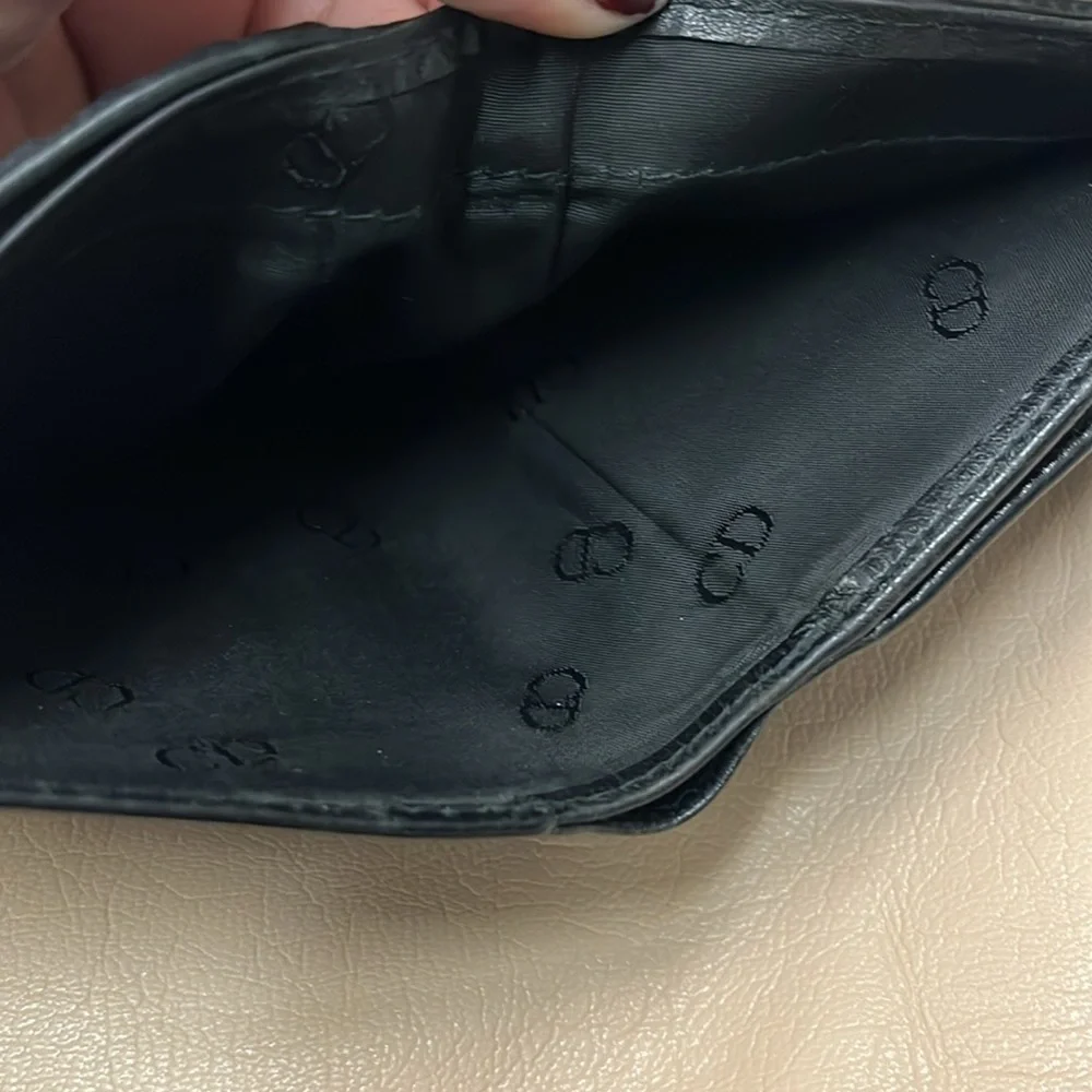 CHRISTIAN DIOR VINTAGE WALLET- black leather